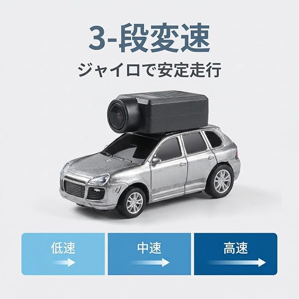 1/64 ミニRCカー FPVカメラ搭載 WiFiリアルタイム映像 スマホAPP操作 2.4GHzラジコンカー 3段階速度調整 LEDライト付き 小型ラジコン 室内走行 おもちゃ (6406ーブラック) - 5