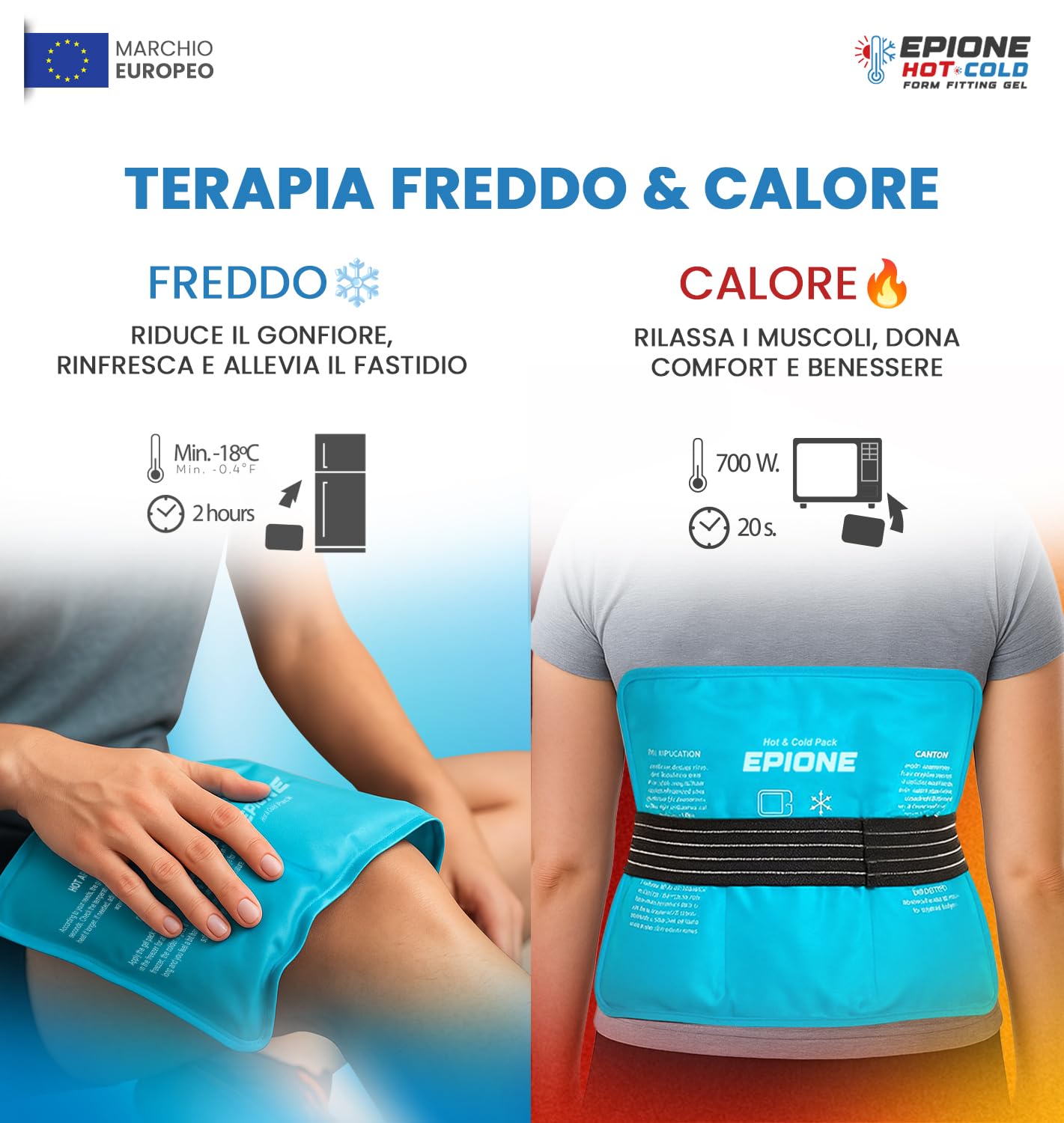 Boston Tech EPIONE Borsa di Gel Freddo/Caldo con Cinghie | Formato Grande per Spalle, Ginocchia, Gomiti, Fianchi e Schiena | Sollievo da Dolore, Gonfiore e Lesioni Muscolari (27 x 37 cm)