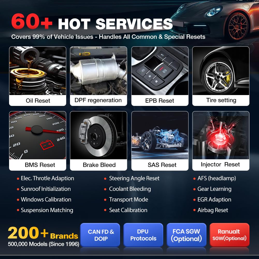 LAUNCH X431 PRO3S+ Elite SmartlinkC OBD2 Herramienta Diagnosis Coche en Español con Sistema Completo, Bidireccional Diagnóstico, 60+ Reinicio ECU Codificación FCA OE Topológico CANFD/DOIP/J2534