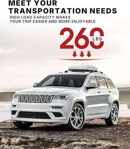 Miniatura 3 de Richeer Barras transversales de techo con cerradura de 260 libras para Grand Cherokee AltitudeSRTTrackhawk 2011-2022 con molduras negras de techo,