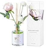 XEPTLE Velvet Rose Reed Diffuser Set Long-Lasting Air Fresheners for Room Home Fragrance Reed Diffuser with Fake Flower Sticks Bathroom Diffuser Aroma Reeds 5.28 fl oz