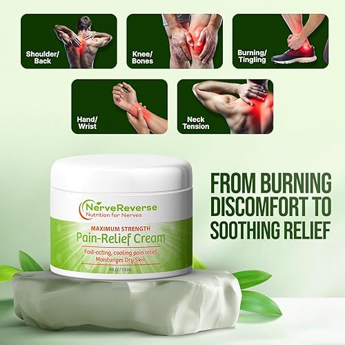 Miniatura 2 de NerveReverse - Crema para aliviar el dolor de neuropatía para pies, manos, piernas y dedos de los pies. Tarro grande de 4 onzas. Crema de acción