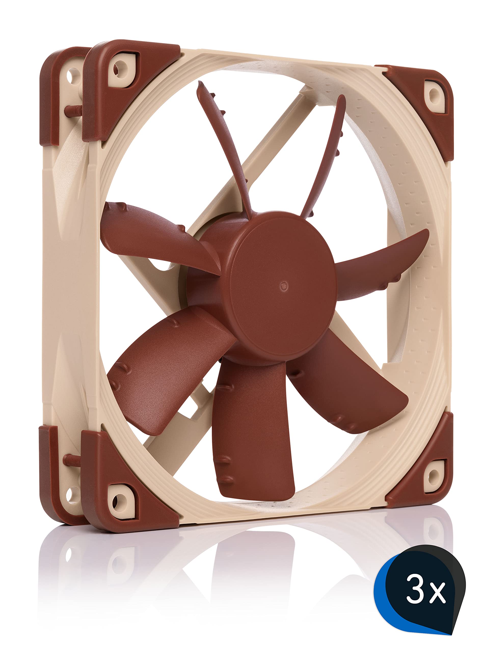 Noctua Bundle: 3x NF-S12A PWM, Ventola Silenziosa di Qualità Premium, 4-Pin (120 mm, Marrone)