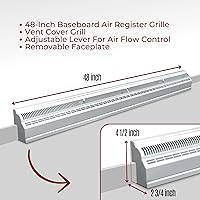 Vista 4 de TruAire Registro de zócalo de 48 pulgadas (blanco)