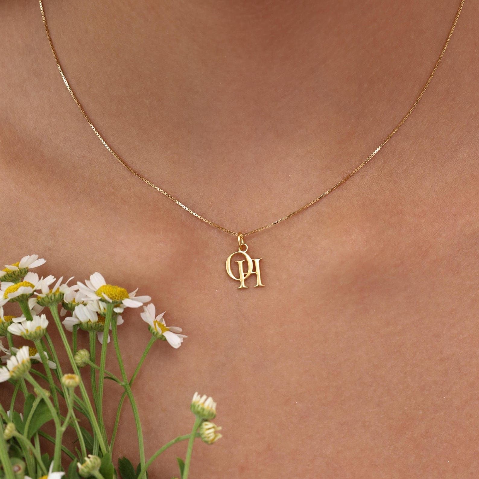 Collana personalizzata monogramma argento sterling 925 lettera pendente Collane Compleanno fatto a mano anniversario personalizzato