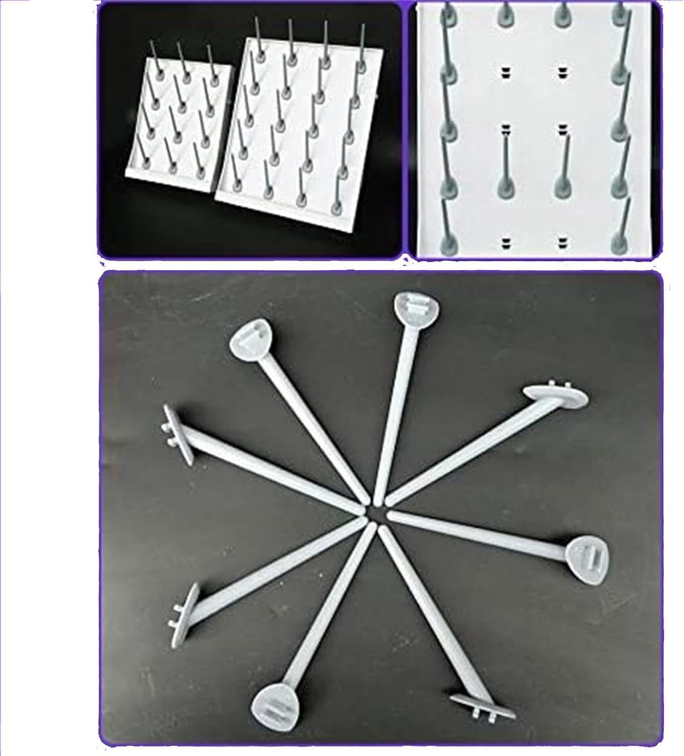 Drying Rack for Lab Glassware and Bottles - Laboratory Draining Dryer Stand for Countertop, with Detachable Pegs and 95mm Pegs Spacing for School Lab Utensil,12holes