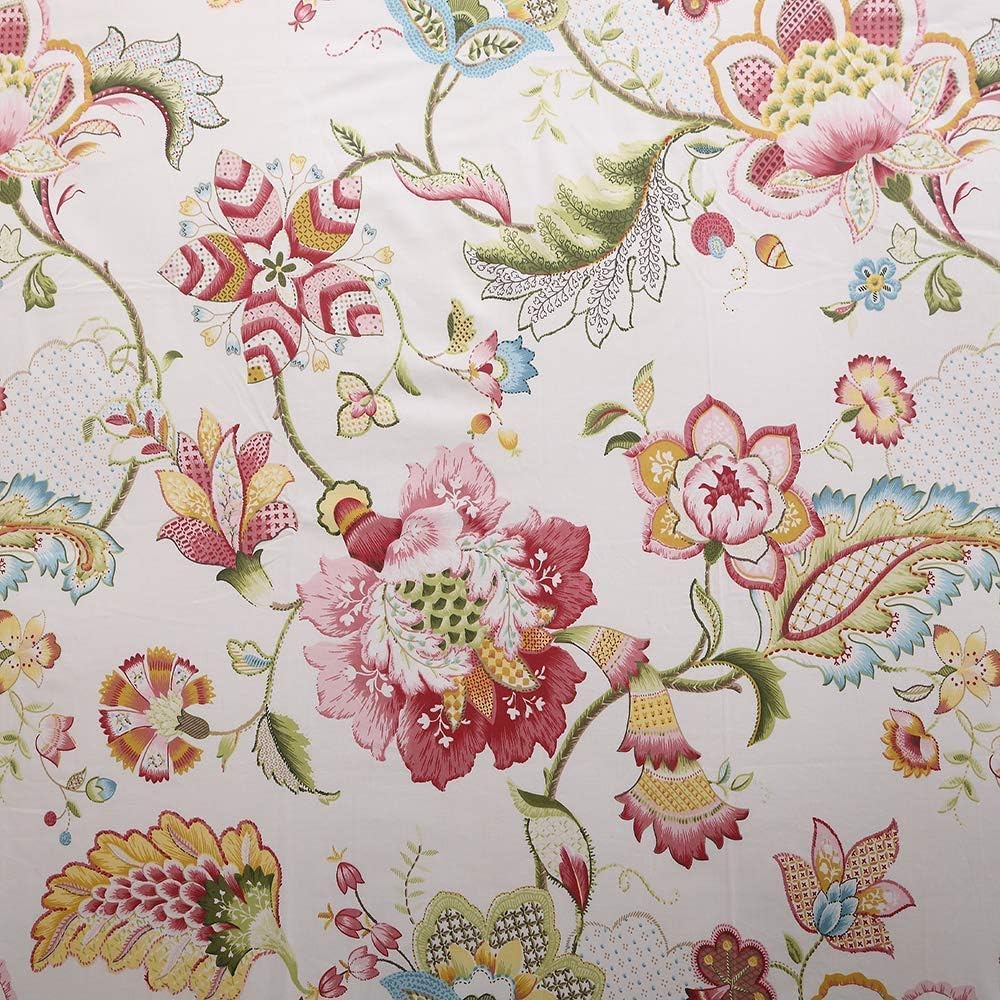 USTIDE Farmhouse Shabby Floral Duvet Cover Set Vintage Vibrant Bedding Set Super Soft Cotton Quilt Cover+2 Pillowcases,Super King - Image 3
