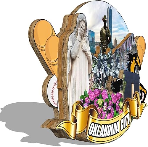 Miniatura 2 de Imán de madera para nevera de Oklahoma City Oklahoma, Estados Unidos, monumentos 3D, recuerdos coleccionables, decoración hecha a mano