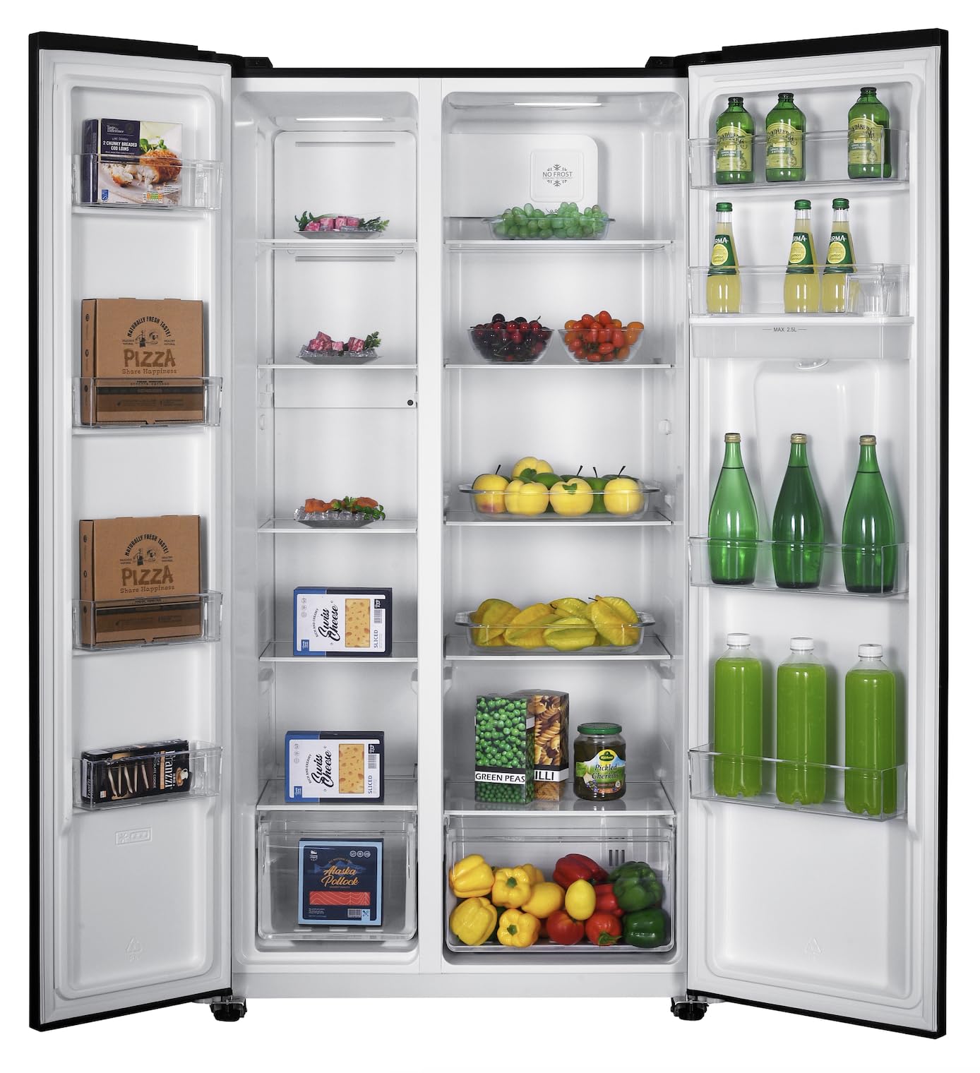GEDTECH GSBS510BL 510L (324L + 181L) - Frigorífico multipuerta, dispensador de agua, negro