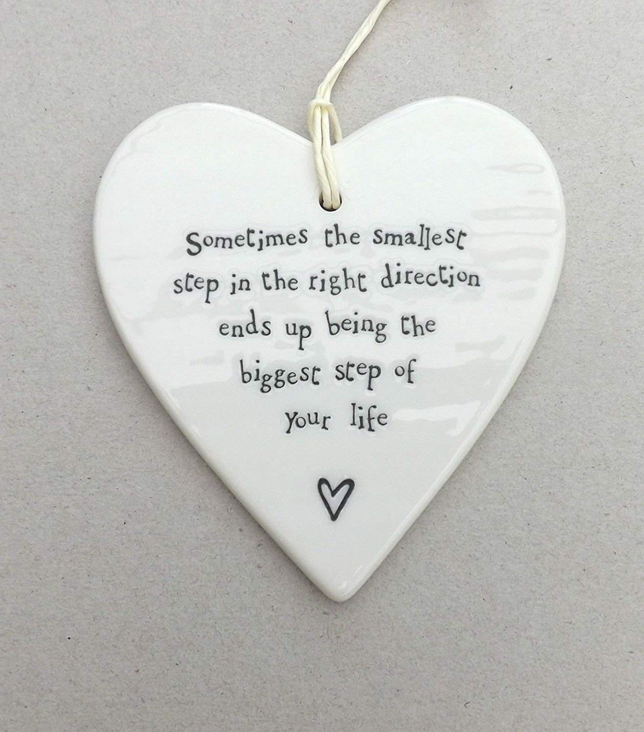East Of India Multicolor Porcelain Heart - Sometimes The Smallest Step
