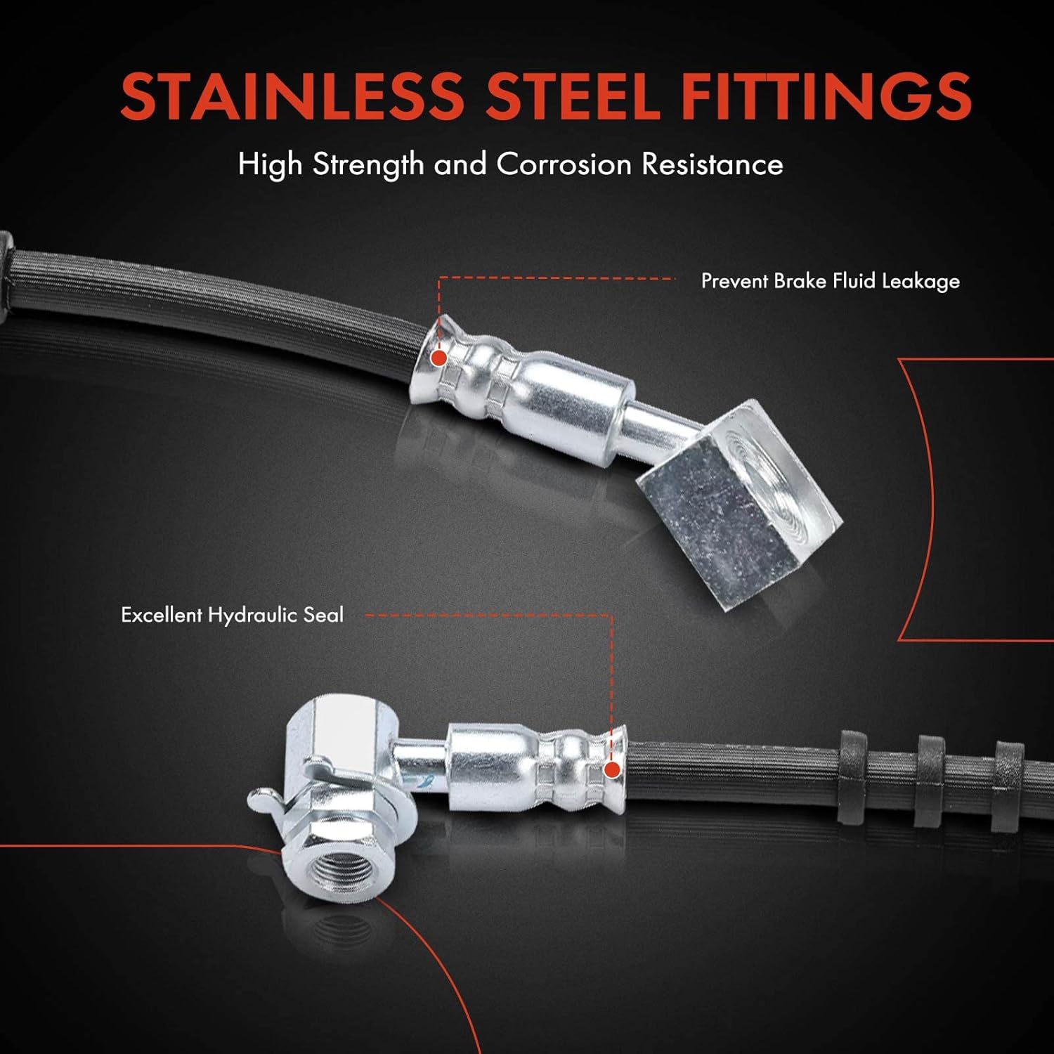 A-Premium Front Brake Hydraulic Hose Compatible with Select Ford, Mazda and Mercury Models - Ranger 98-11, Explorer 96-01, B3000 98-02/05, B4000 98-09, Mountaineer 97-01, Explorer Sport Trac