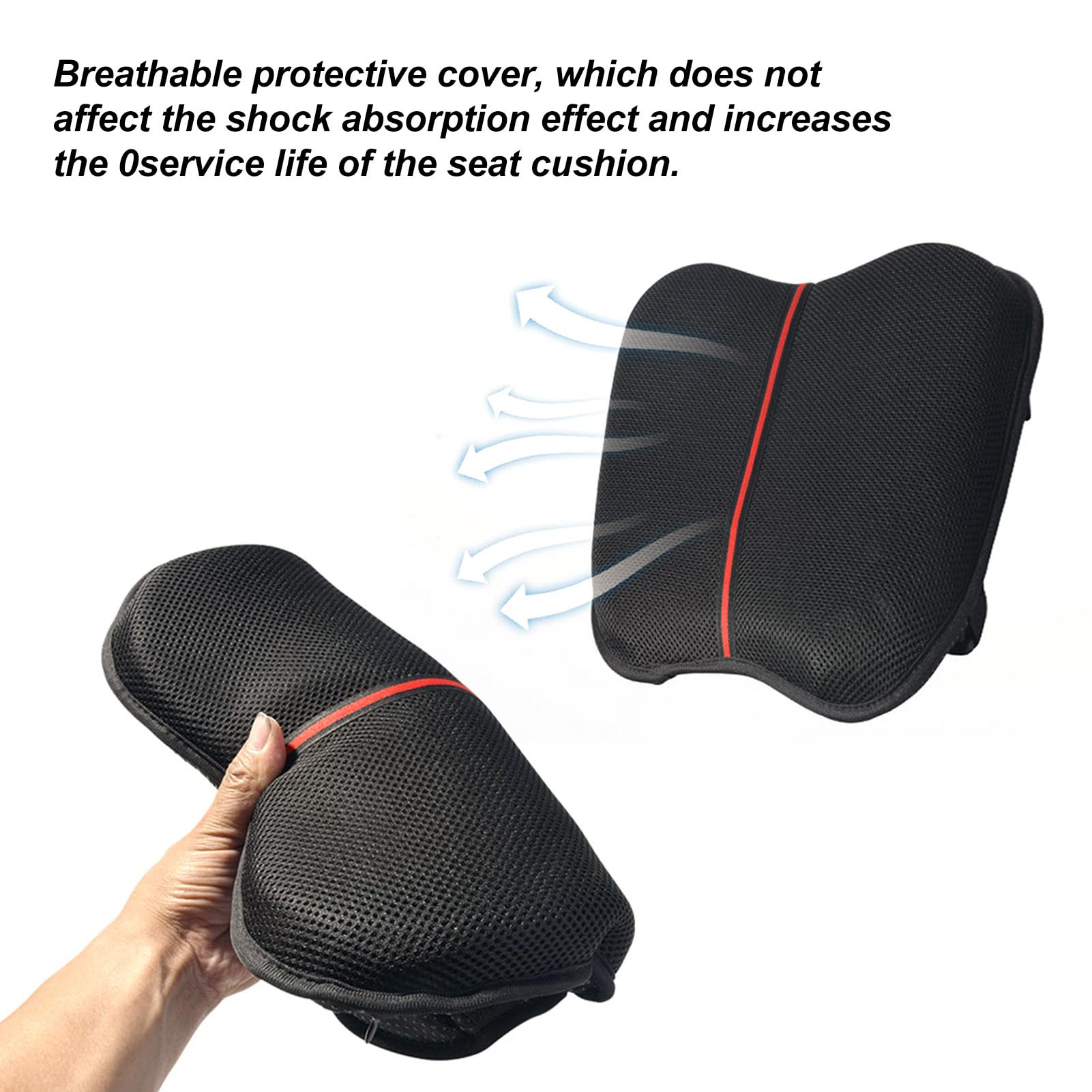 Cuscino Sella Moto Gel 3D Smorzamento Traspirante Cuscino Sedile Moto 35x32cm Impermeabile Isolamento Termico e Staccabile Coprisedile Fresco per Scooter Motociclo Guida a Lungo Termine
