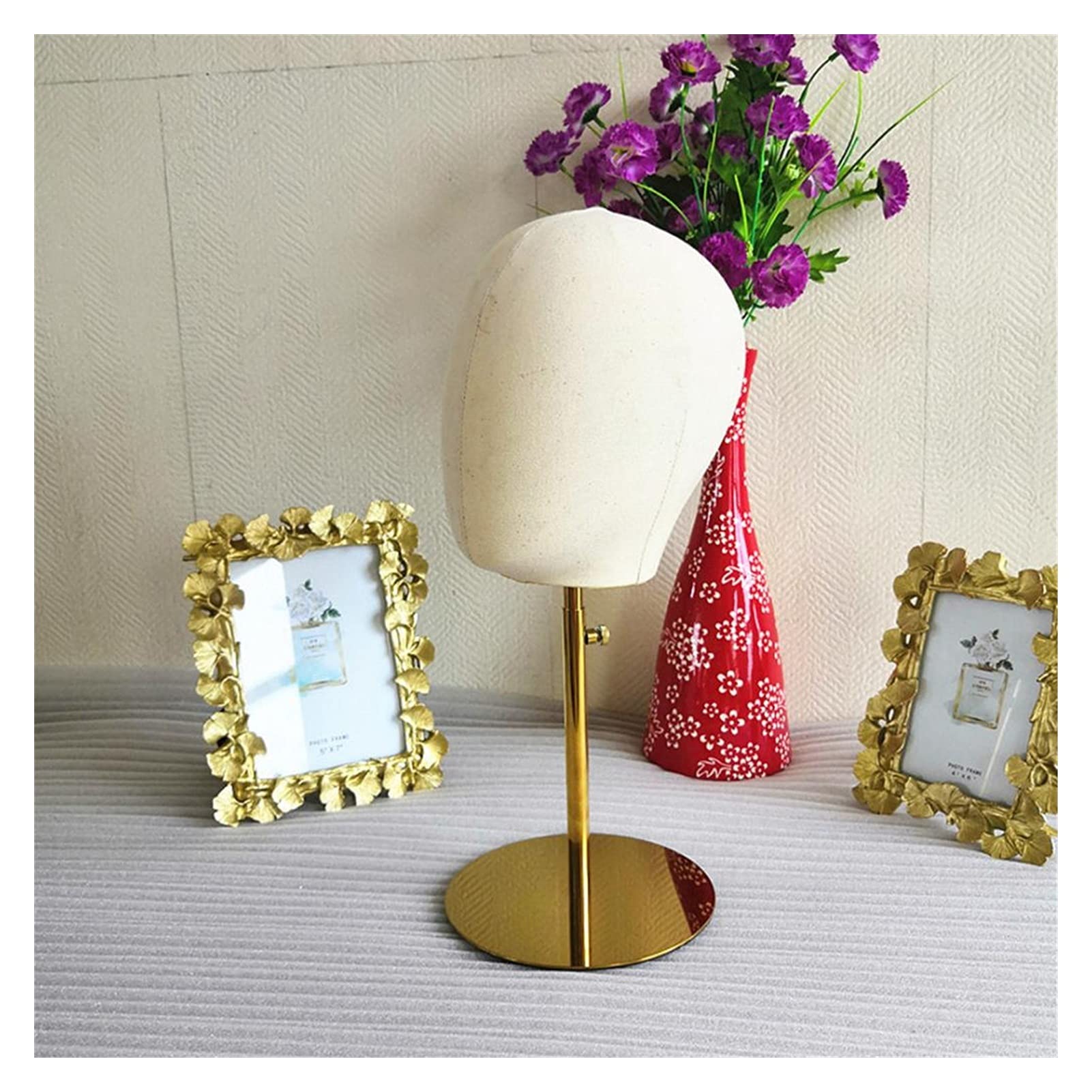 21 '' Regulowany płótno Peruka Dokonywanie Manekin Głowy Peruka Suszenie Mannequin Głowy Biżuteria Wydajca Wyświetlacz Stojak Manekin W/Metal Base