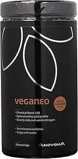 AnovonA veganeo veganes Proteinpulver Schoko Nuss - Protein Pulver mit EAAs & BCAAs | Made in Germany | Proteinpulver vegan aus Erbsen-, Reis- & Soja-Protein-Isolat | zucker- und laktosefrei | 450g