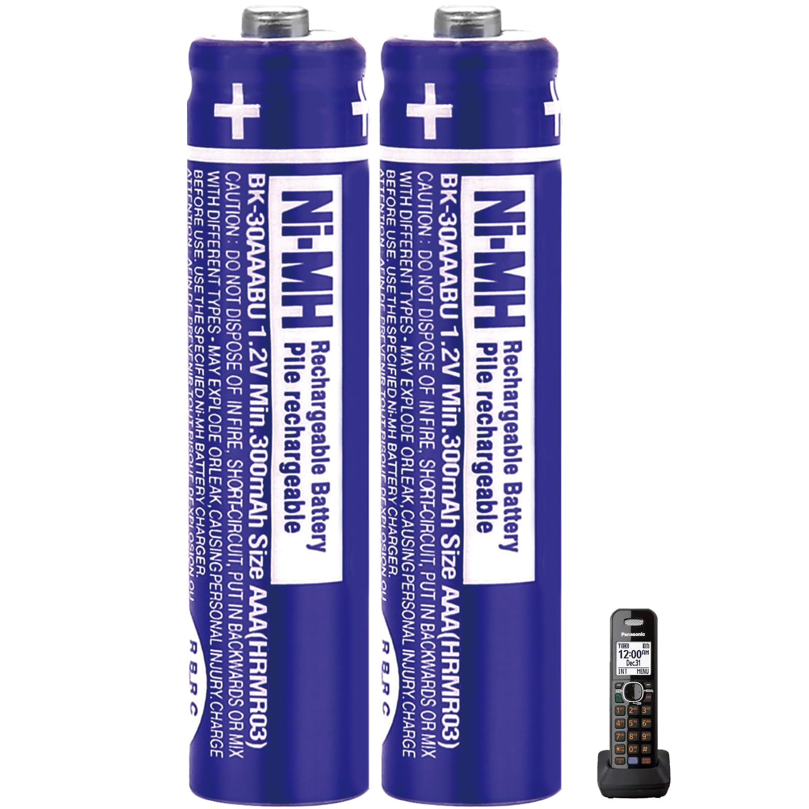 OSIM 2Pack BK-30AAABU Ni-MH AAA Rechargeable Batteries 300mah AAA Ni-MH Rechargeable Batteries 1.2V for Panasonic Cordless Phones, Remote Controls, Electronics