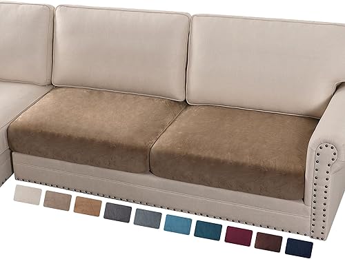 PrinceDeco Fundas de cojín de terciopelo para sofá biplaza, fundas de cojín para sofá, fundas de cojín individuales para sofá en forma de L (2