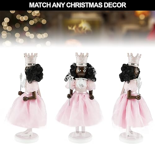 Miniatura 4 de Clever Creations Reina de las Nieves - Cascanueces de madera tradicional de 14 pulgadas  35.56 cm., decoración navideña festiva para estantes y mesas