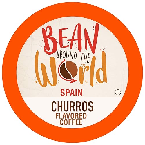 Bean Around The World Café con sabor Churro compatible con cafeteras Keurig K Cup 2.0, 40 unidades