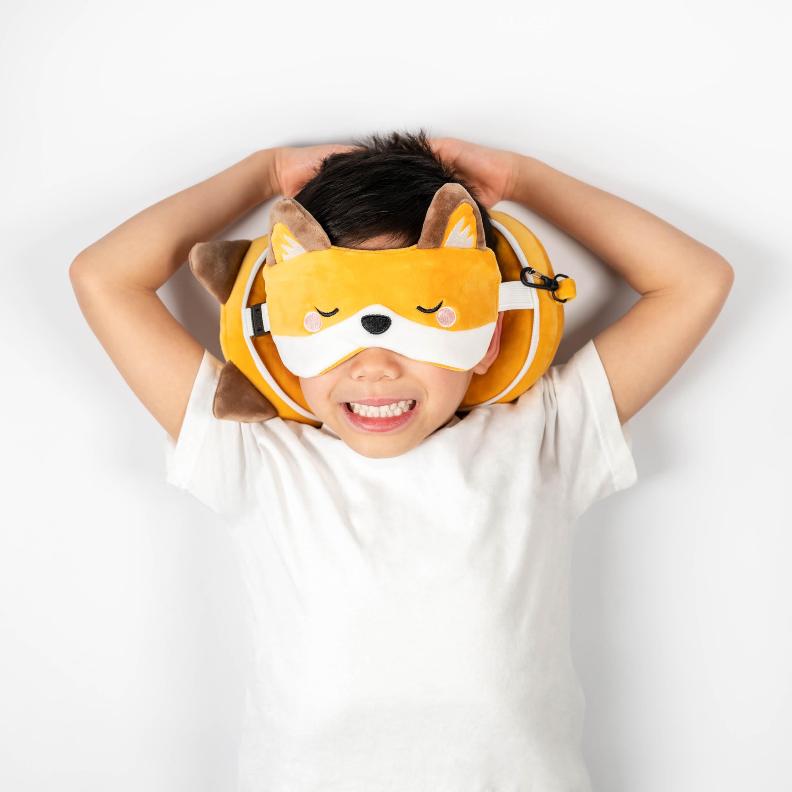Poduszka podróżna z maską Relaxeazzz - Finnick la Fox - słodkie zwierzęta