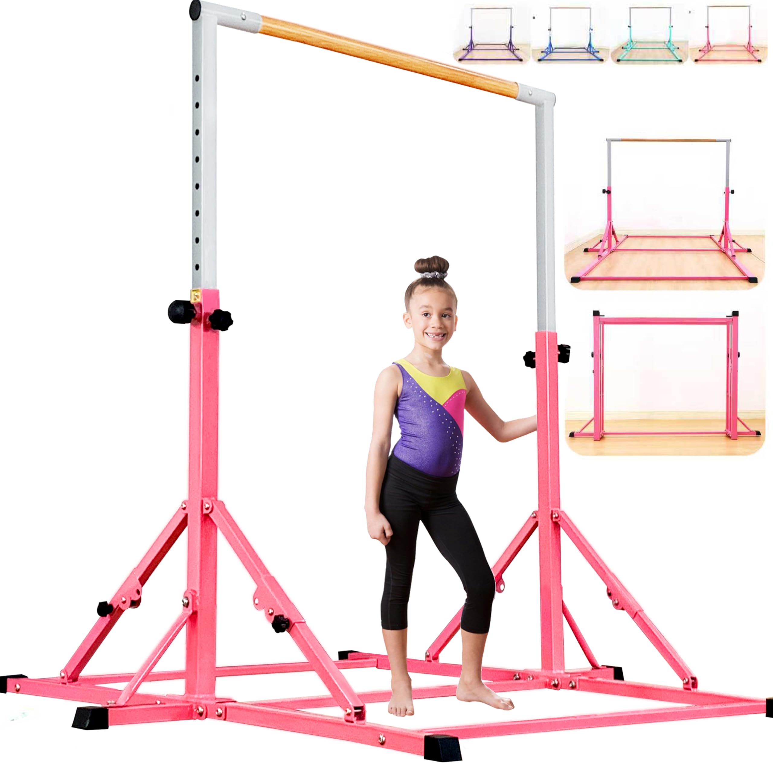 MARFULA Gymnastic Bar for Kids and Teenage Ages 3-20, 350 lbs Weight Capacity, Gymnastic Kip Bar Horizontal Bar for Gymnast, Gymnastic Training Equipment for Home and Gymnastic Center Use