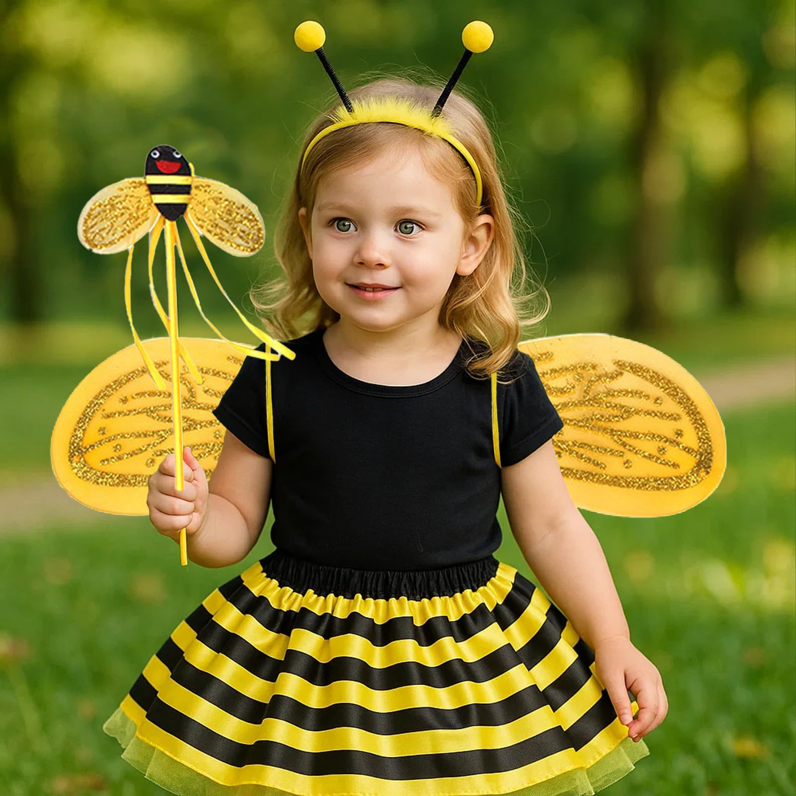 4 PCS Bee Costume for Kids Mini Beast Costume Kids with Wings, Headband - Image 4