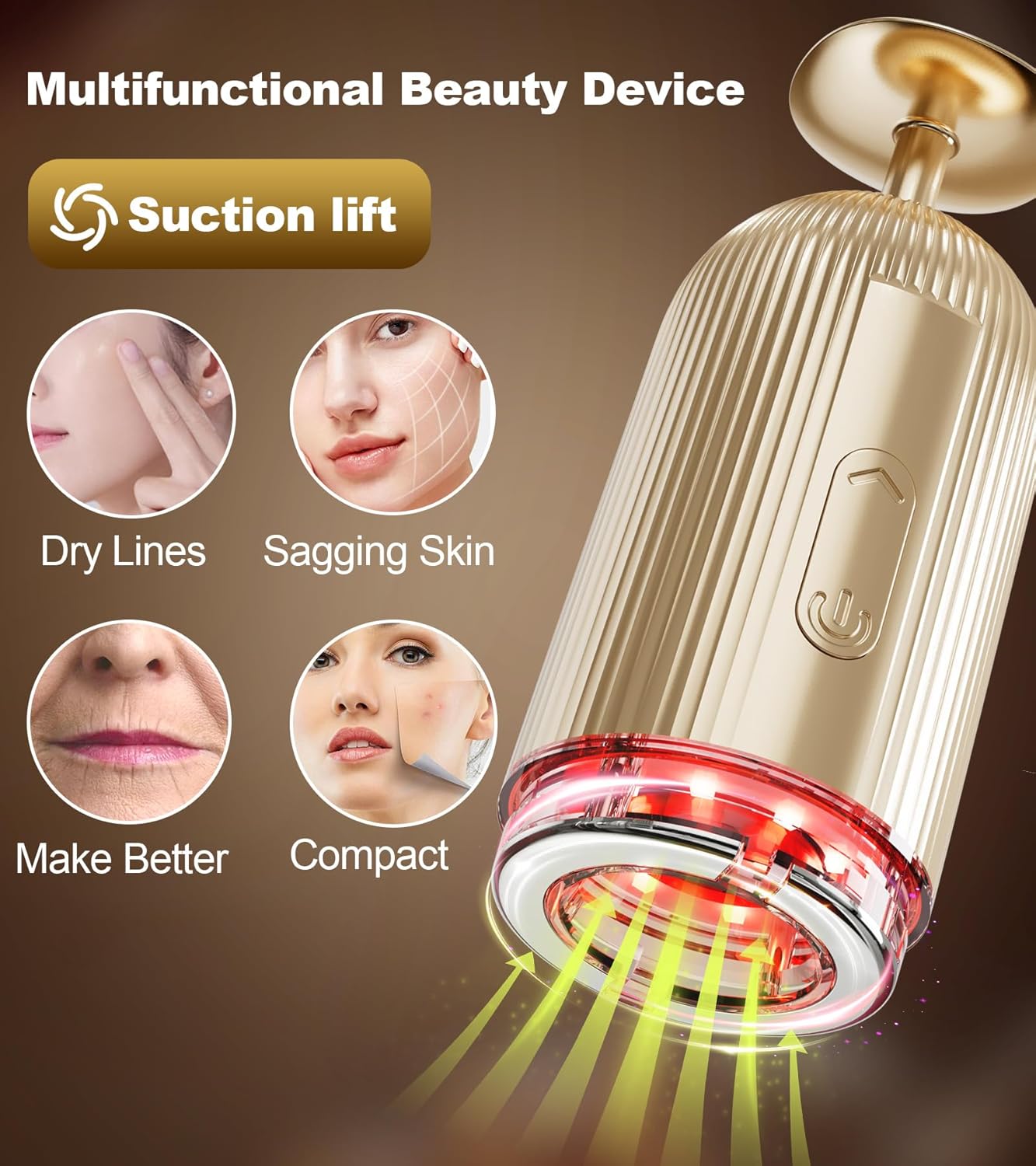 New Facial Massager Tool, Microcurrent Facial Device with Suction Shot, 4 Color Red Light Therapy, Face Massager Tool for Skin Care, Double Chin, Wrinkle Reduction and Firming, Portable Face Device - Image 7
