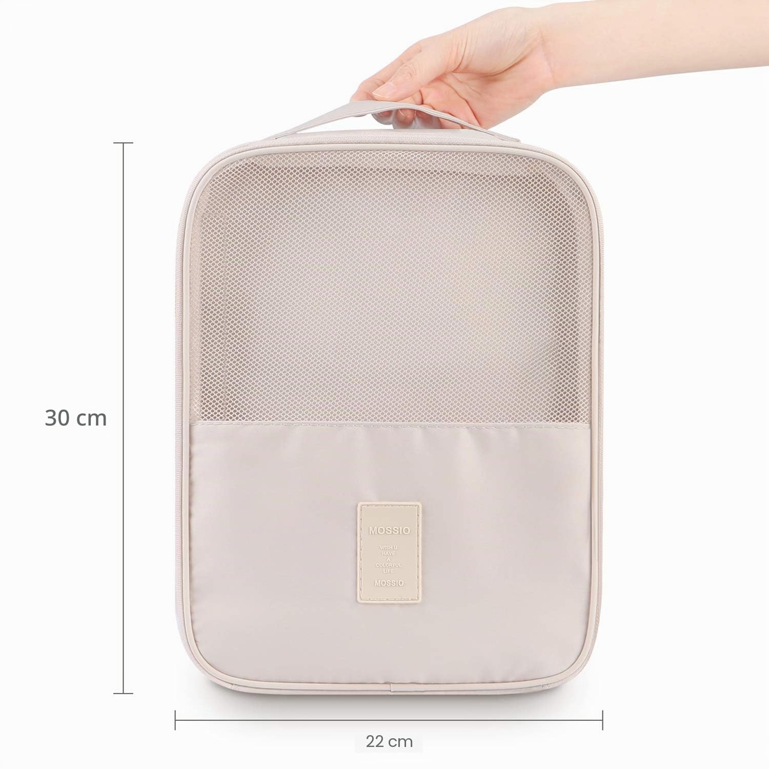 Mossio Schuhtasche für 3 Paar Schuhe für Reisen und den täglichen Gebrauch. Aufbewahrungstasche, Beige, One_Size