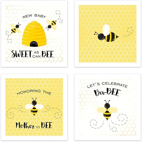 Miniatura 25 de Baby Bee - Servilletas de bebida personalizadas para baby shower, 100 servilletas de cóctel personalizadas, adorable diseño de servilleta de abeja