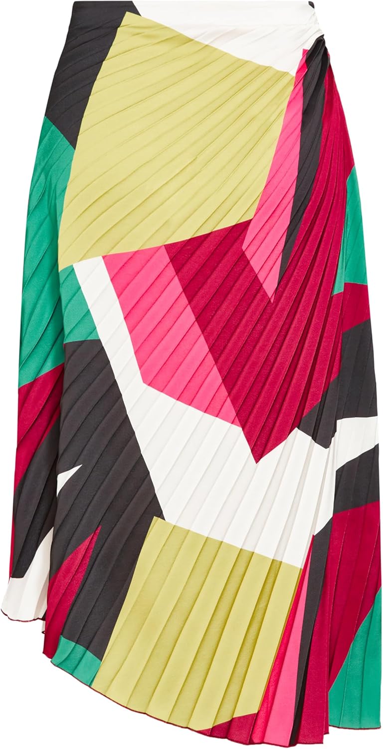 City Chic Women's Plus Size Amaya Asymmetrical Harmonica Pleat Print Skirt