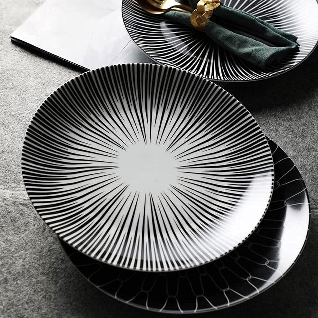 ビタブリッドジャパン 糖脂にターミナリアファースト プロフェッショナル 楽天市場】＼5%OFF!／ターミナリアファースト ダイエットサポートサプリ  機能性表示食品 ターミナリア ターミナリアベリリカ サプリ 肥満気味 お悩み 血糖値 体重 BMI 減らすのを助ける 120粒 1袋 ... トレイ10インチセラミックデザートプレート黒と白の縞模様のディナープレートサラダパスタステーキとスナックサービングプレート料理（ラウ