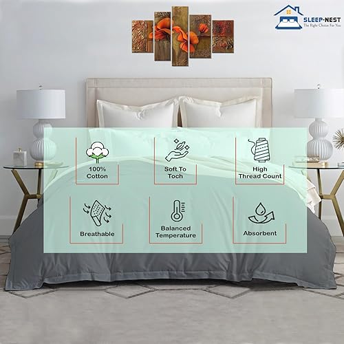 Miniatura 4 de SLEEP-NEST Funda de edredón de 600 hilos tamaño King Plus de 120 x 128 pulgadas, lujosa funda de edredón de 1 pieza con cierre de cremallera oculto