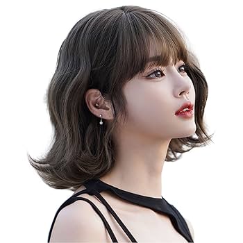Amazon.co.jp: ウィッグ ミディアム ボブ セミロング 巻き髪