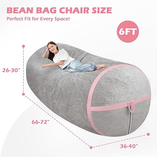 Miniatura 153 de HABUTWAY Puf gigante de 2 pies para adultos, con relleno de espuma viscoelástica, puf grande con funda de terciopelo holandés extraíble para sala de