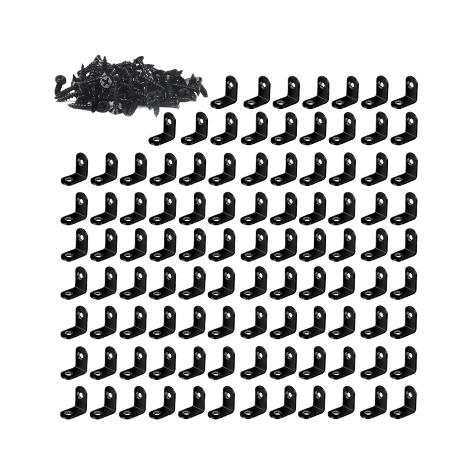 soporte angular en L, Abrazadera de conexión for fijación estantes muebles 90 grados(Dark 100PCS)
