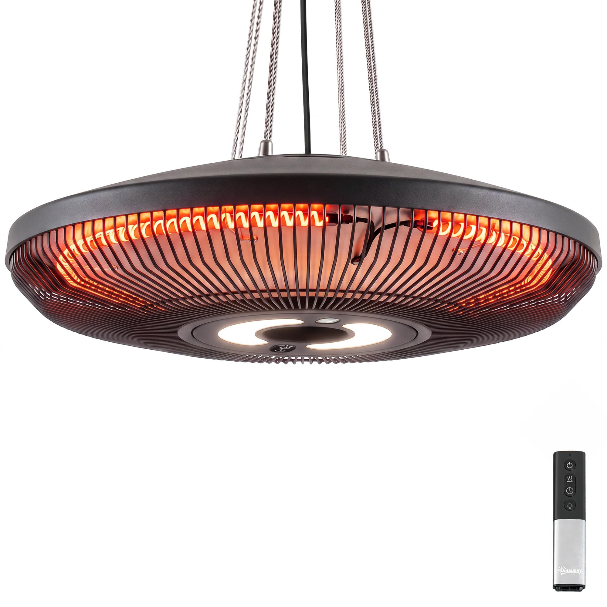 Outsunny Infrarot Heizstrahler Hängend 2000W Carbonfaser Deckenheizstrahler