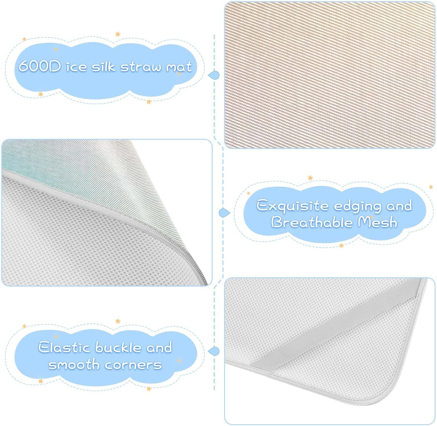 Cooling Baby Mattress Cover 28" x 52" Reusable Gradient Soft Colors Mattress Protector Pads for Baby&Toddler
