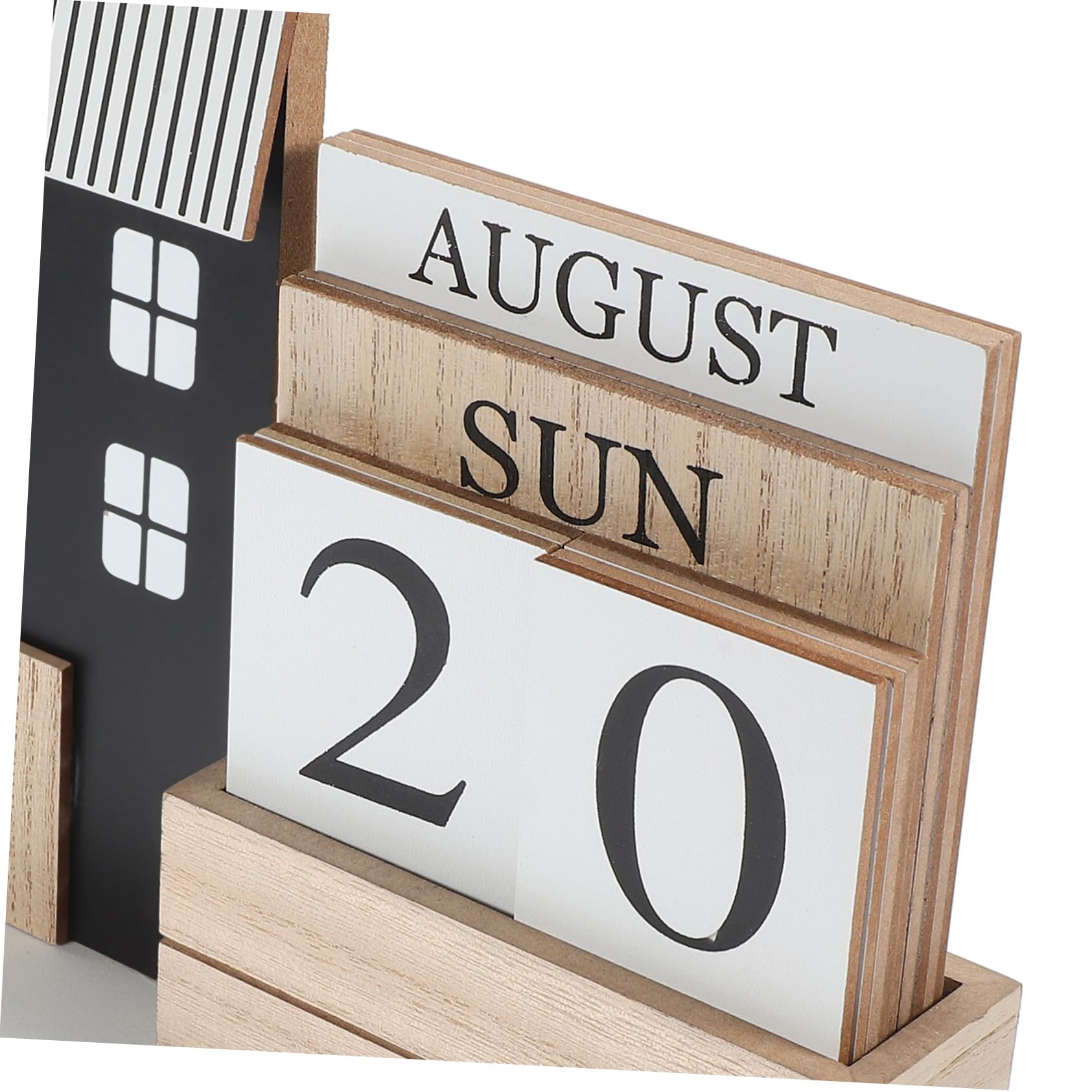 Calendario in Legno per Scrivania Planner Settimanale e Mensile Compatto Display Riutilizzabile di Data e Mese Decorazione Ufficio e Casa Dimensioni