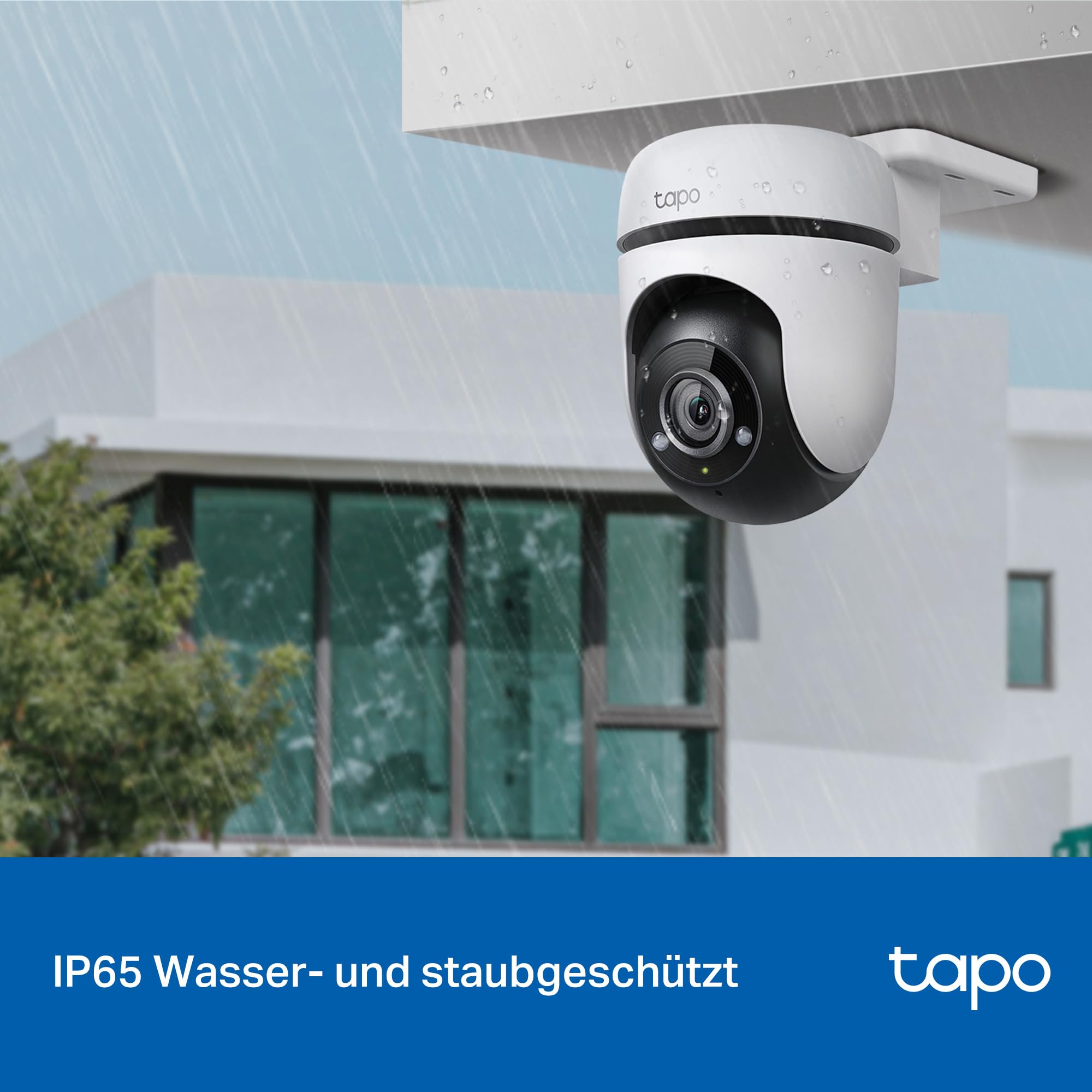 Tapo TP-Link C500 WLAN Überwachungskamera Außen, 360° Sichtbereich, 1080p Auflösung, Bewegungserkennung, Nachtsicht bis zu 30 m, Zwei-Wege-Audio, Kompatibel mit Alexa & Google