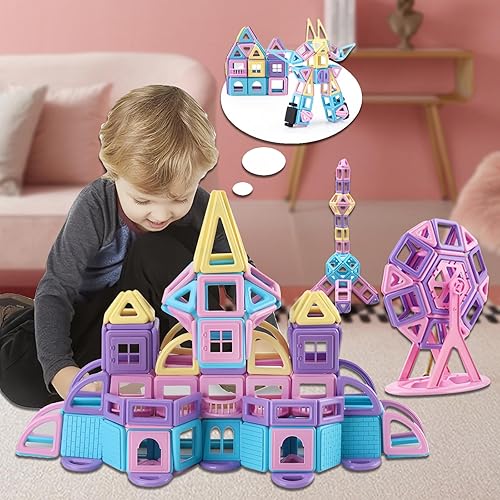 Miniatura 3 de 38 piezas de bloques de construcción 3D magnéticos STEM, juguetes educativos STEM, juego de bloques de azulejos magnéticos, juegos de apilamiento