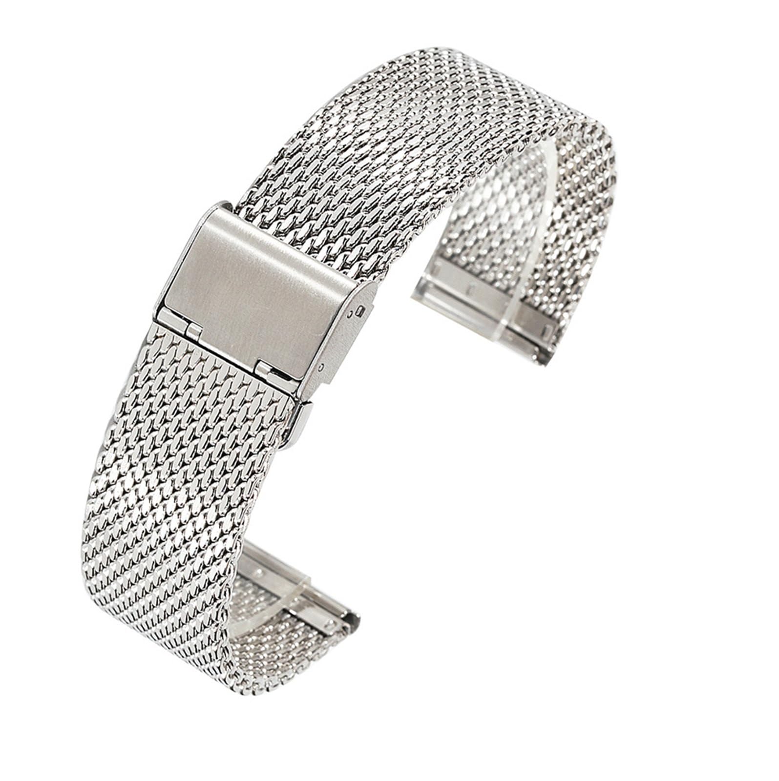 SERDAS Cinturino in acciaio inossidabile 18mm 20mm 22mm 24mm 1.0 cinturino in rete metallica spessa lunghezza regolabile accessori per orologi cinturini