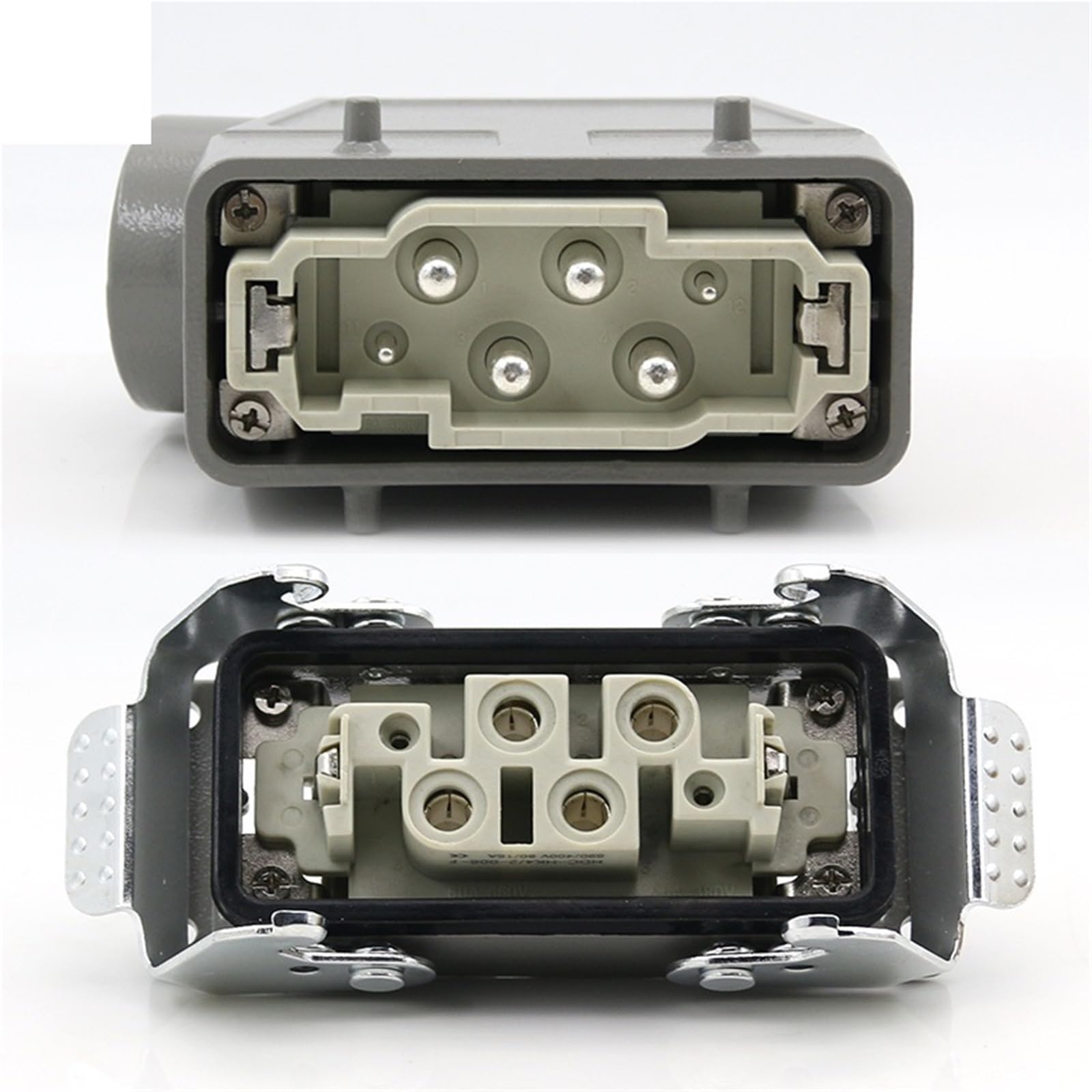 Connecteur rectangulaire robuste HDC-HD-4/2, 6 broches, prise industrielle d'aviation, 80A + 16A, 500V, 1 pièce(Lateral line)