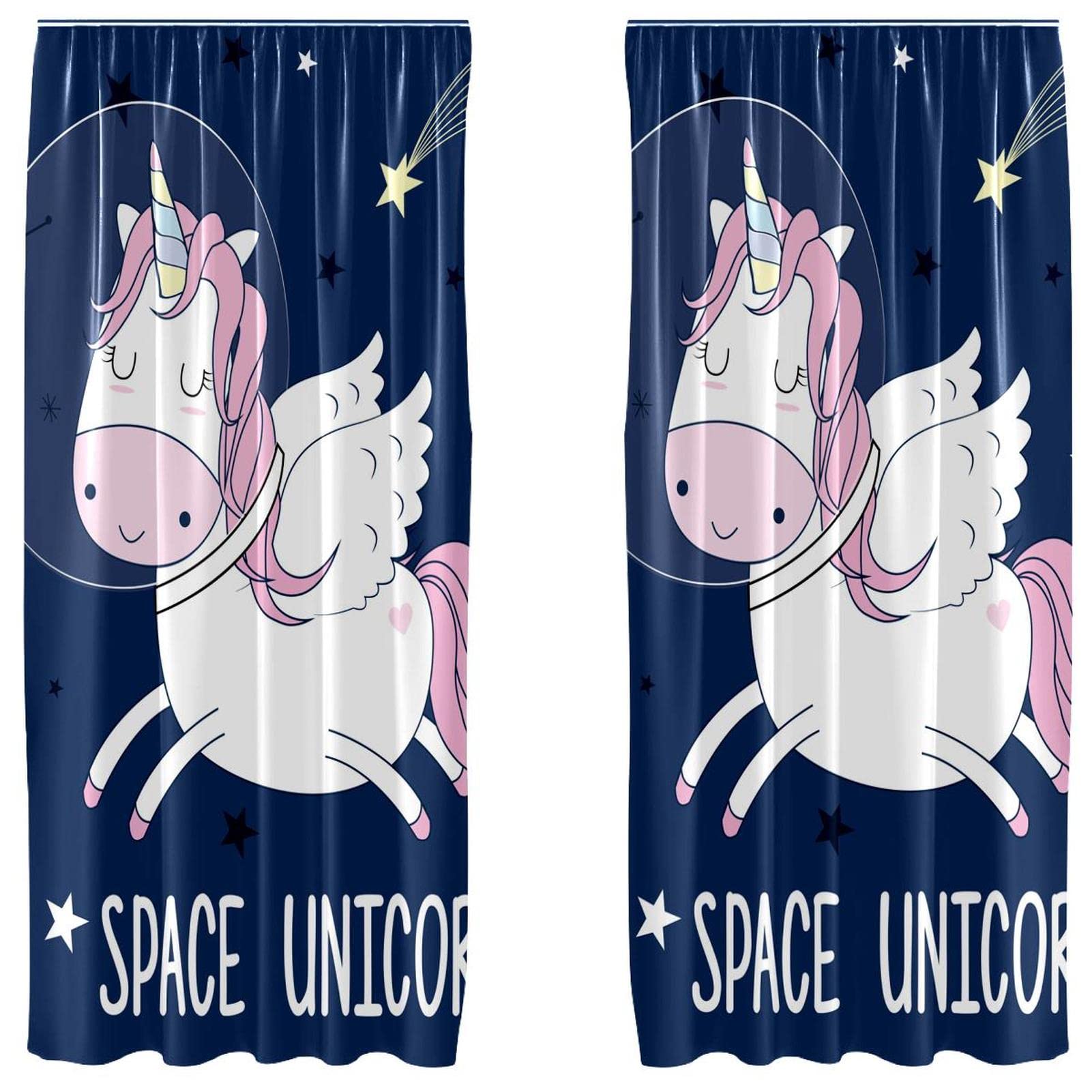 Cortinas para ventana de dormitorio que alegran el espacio de tus hijos con unicornios