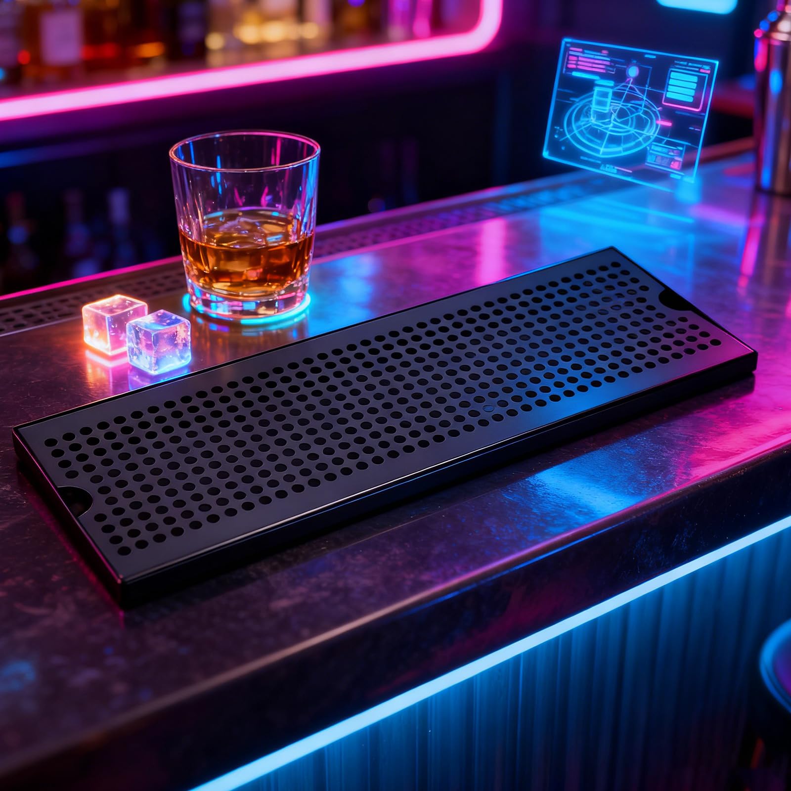Scolapiatti per tè, in metallo, torre di birra, scolapiatti in acciaio inox, vassoio sgocciolatoio per birra, vassoio scolapiatti per ristorante