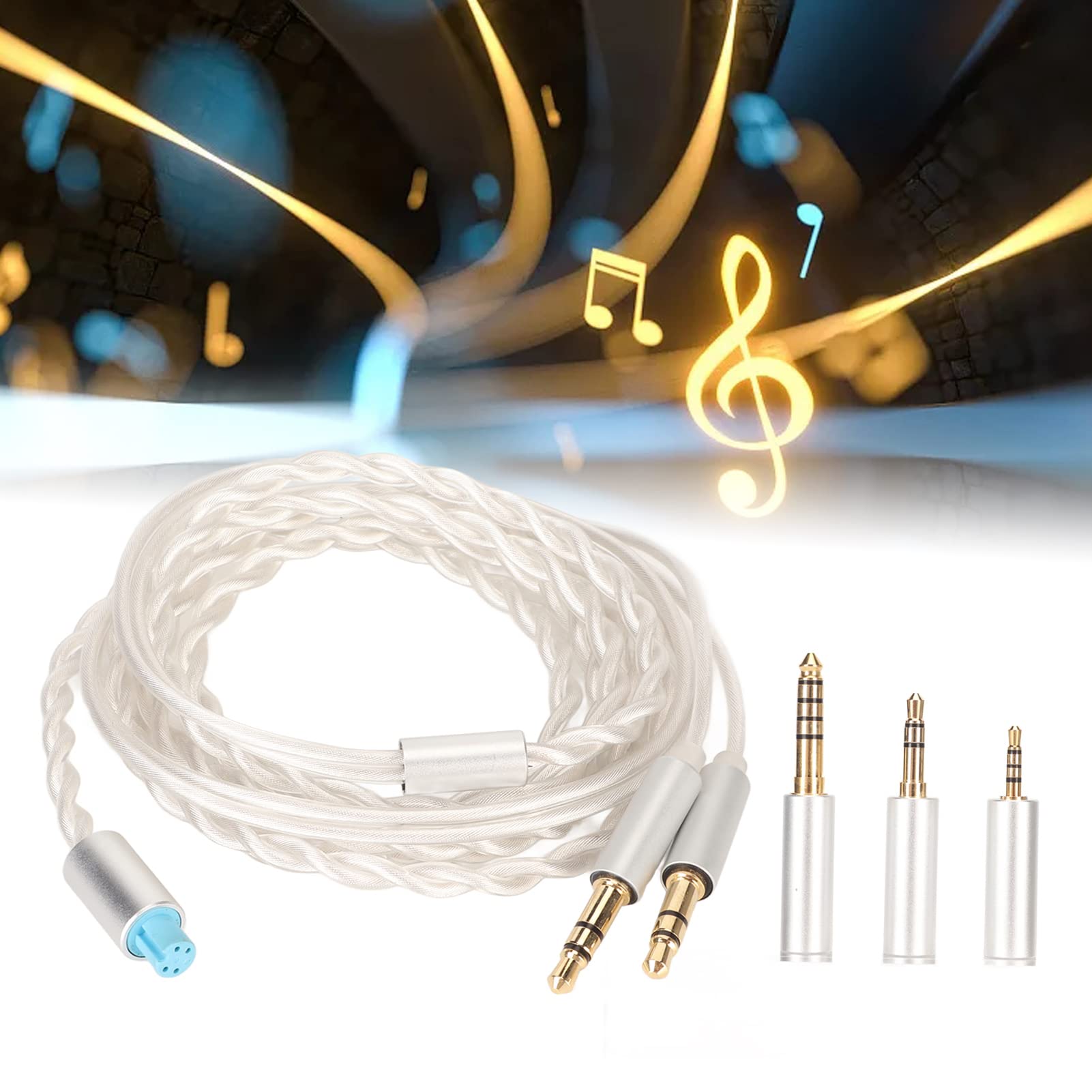 Zopsc Headphone Replacement Cable, 3 in 1 Headphone Audio Cable with Dual 3.5mm Jacks for HIFIMAN Ananda, for Sundara, for HE400, etc.