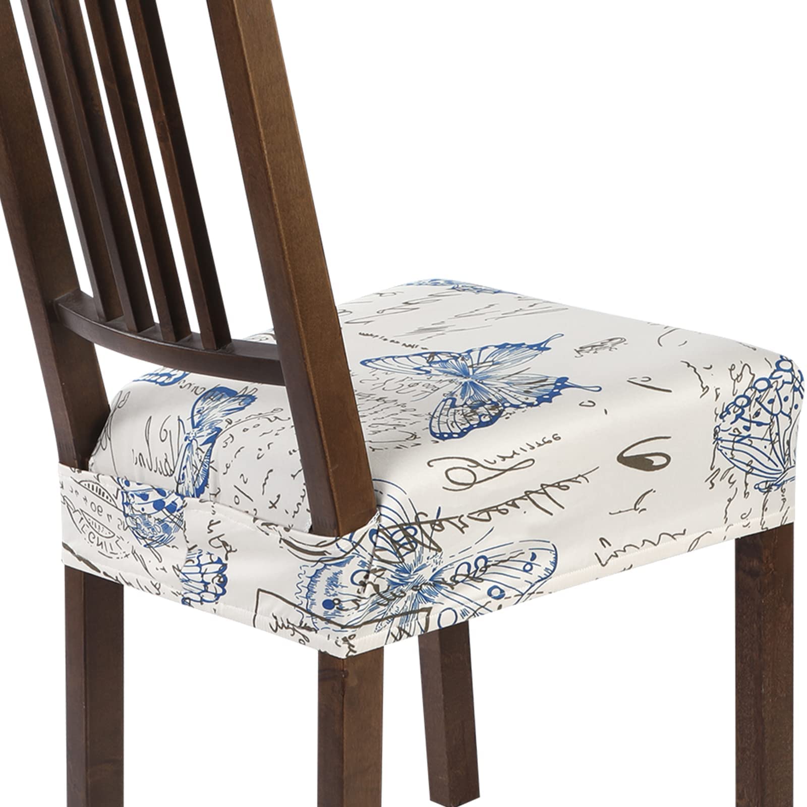 SearchI Dining Chair Seat Covers Set of 8, Rear Covered, Butterfly