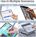 Bopomofo Stylus(5 Pcs),2-in-1 Stylus stylo pour écran tactile,Universal Styles Haute Sensibilité,Métal Barrel Disc & Conseil en caoutchouc, pas de charge, convient pour les tablettes Nintendo Switch/iPhone/ipad/Android