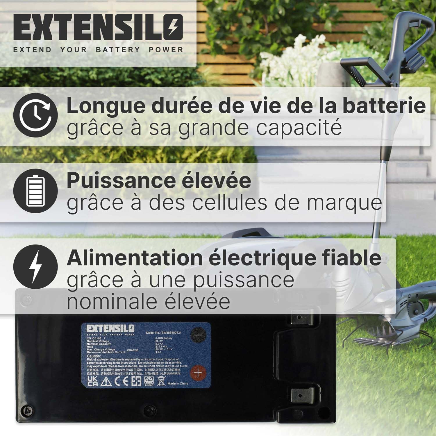 Batterie Compatible avec Techline D25