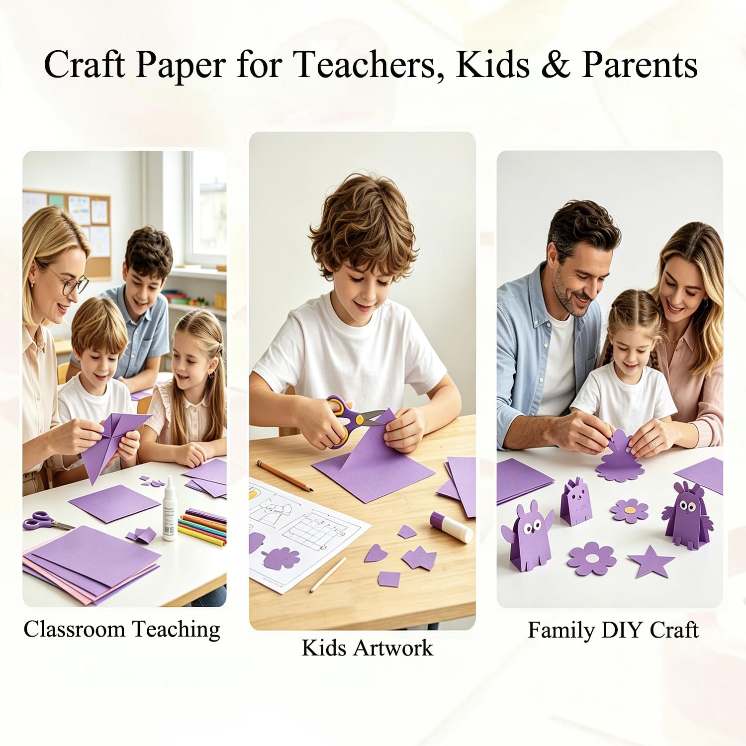 Bulk - Carta per lavori artistici, 45,7 x 61 cm, peso medio, grande, per bacheche, costruzioni, origami, 100 fogli artistici colorati per insegnanti, forniture artistiche e artigianali in aula