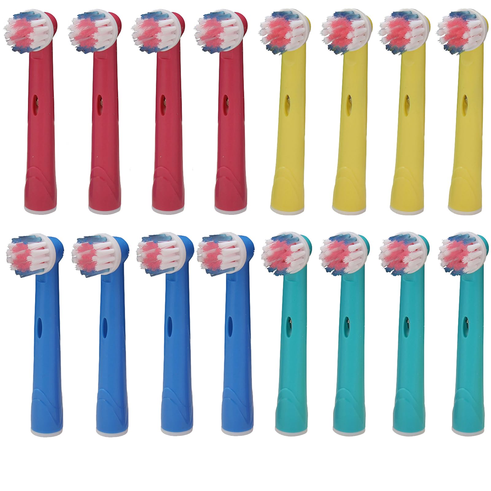 Cabezales de repuesto para niños, compatible con Oral B, Pack de 16 Unidades