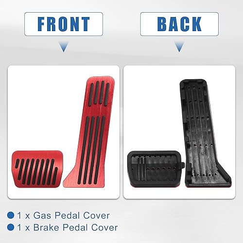 Miniatura 5 de X AUTOHAUX Antideslizante aleación de aluminio coche interior pedal pastillas acelerador pedal freno de gas Kit de cubierta de reemplazo para Mazda